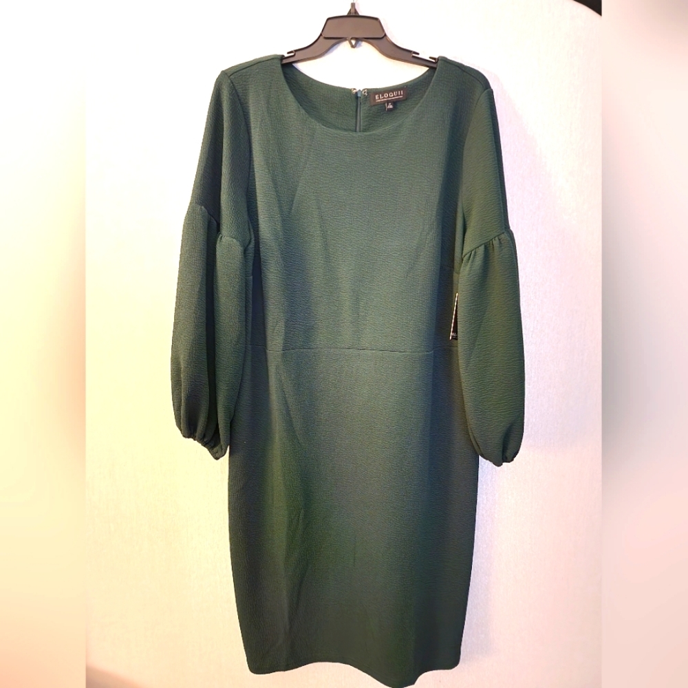 Bell puff sleeve dress